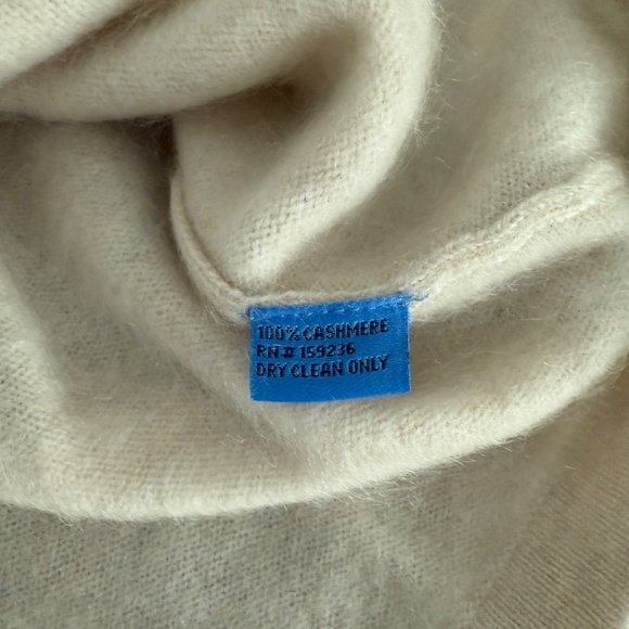 J MCLAUGHLIN ALYCE CASHMERE SWEATER V NECK POLO COLLAR RIBBED CUFFS NEUTRAL S - Picture 8 of 12